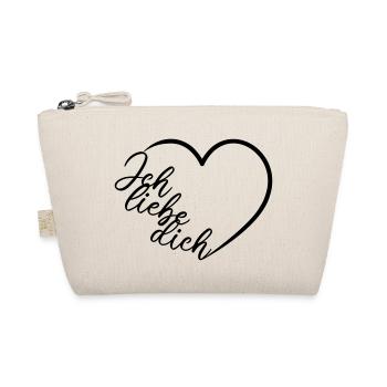 Ich liebe dich Kalligrafie Herz - Bio-Täschchen - Natur - Vorne