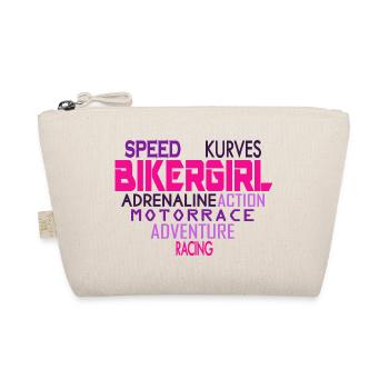 Bikergirl Herz Biker Girl Motorradfahrerin Bikerin - Bio-Täschchen - Natur - Vorne