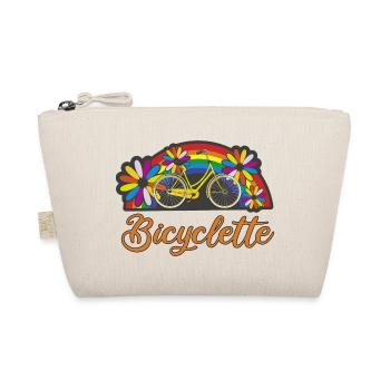 Bunte Fahrradromantik mit Regenbogen Bicyclette - Bio-Täschchen - Natur - Vorne