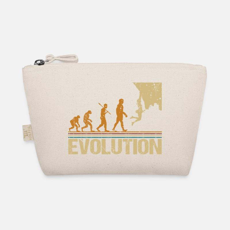 Evolution Klettern Lustig Witziges für Kletterer Bio-Täschchen