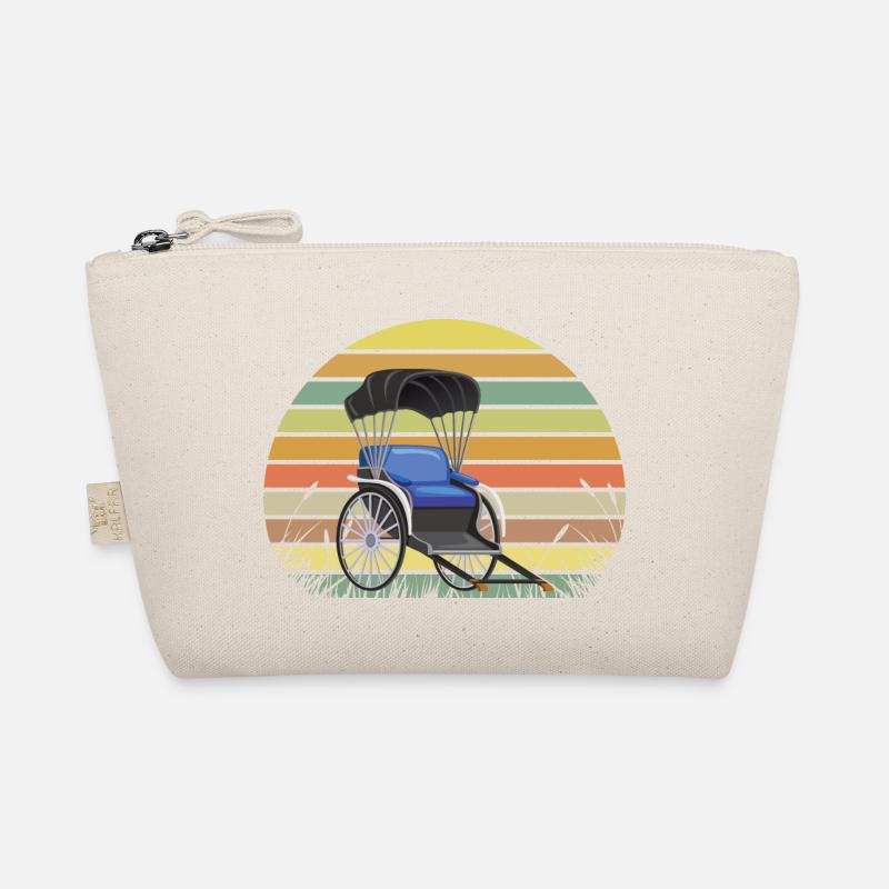 Rikscha Sunset Retro Wiese Bio-Täschchen