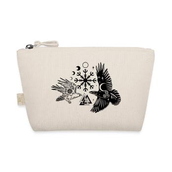Hugin und Munin mit Vegvisir Valknut - Bio-Täschchen - Natur - Vorne