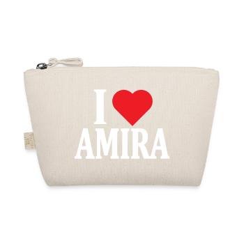 T-Shirt Ich liebe Amira T-Shirt Geschenk - Bio-Täschchen - Natur - Vorne
