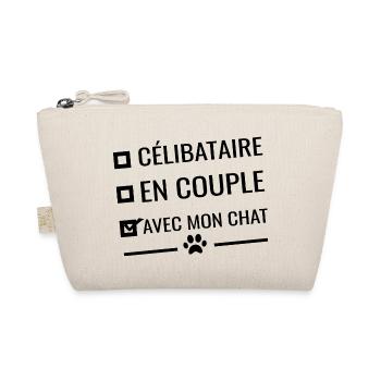 Célibataire en couple avec mon chat humour - Trousse biologique - nature - Devant