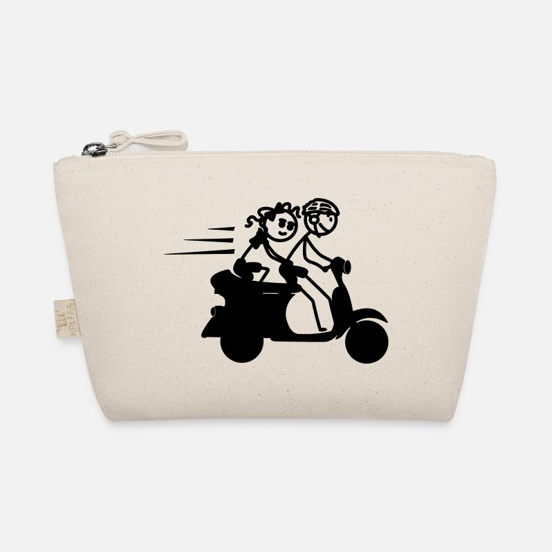 Scooter avec garçon et fille stickmen Trousse biologique