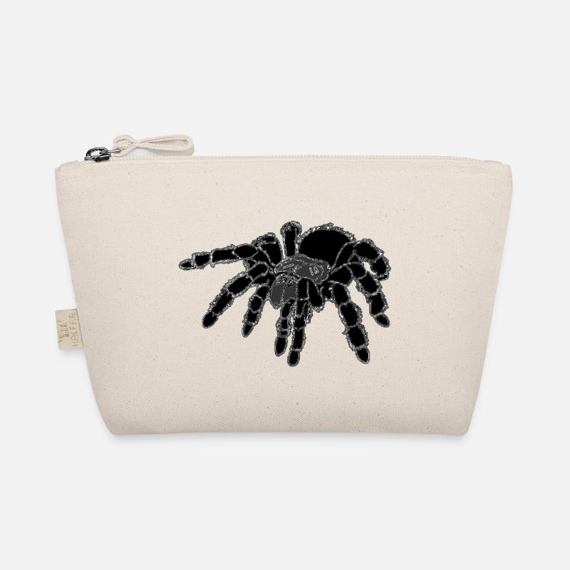 Tarantula, spider, large spider, black Organic Pouch