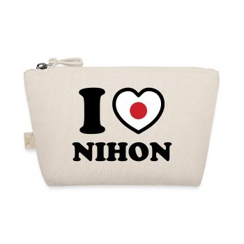 I HEART [LOVE] NIHON - Organic Pouch - nature - Front