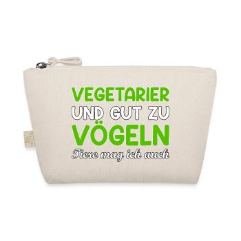 Vegetarier Vögeln Spruch vegetarisch Geschenk - Bio-Täschchen - Natur - Vorne