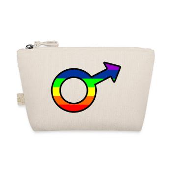 Gender Man Logo mit Regenbogen - Bio-Täschchen - Natur - Vorne