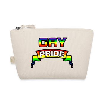 Rainbow GAY PRIDE proud logo - Organic Pouch - nature - Front