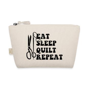Eat Sleep Quilt Repeat Quilting Knitting Sewing Ba - Bio-Täschchen - Natur - Vorne