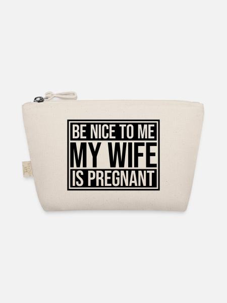 my wife is pregnant - Bio-Täschchen - Natur - Vorne