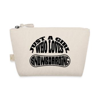 Snowboard Girl Winter Sports Snowboarder Woman - Organic Pouch - nature - Front