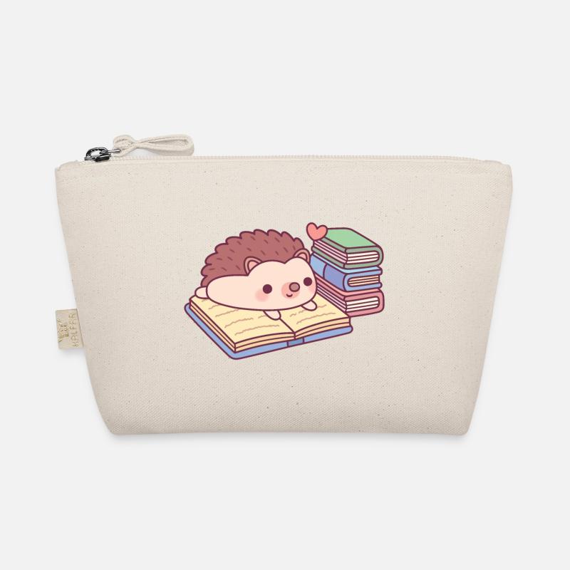 Cute Hedgehog Reading A Book Organic Pouch