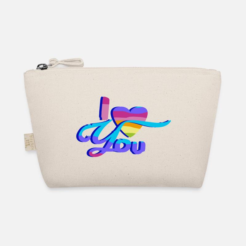 Ich Liebe Dich - Regenbogen Bio-Täschchen