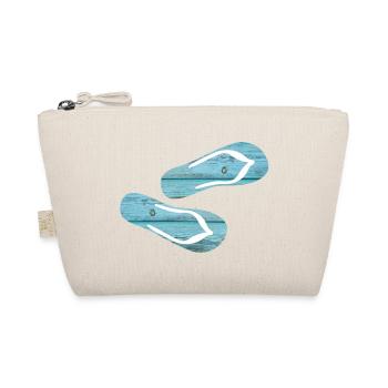 Slippers Flip Flops Holiday Wooden Boards cool - Organic Pouch - nature - Front