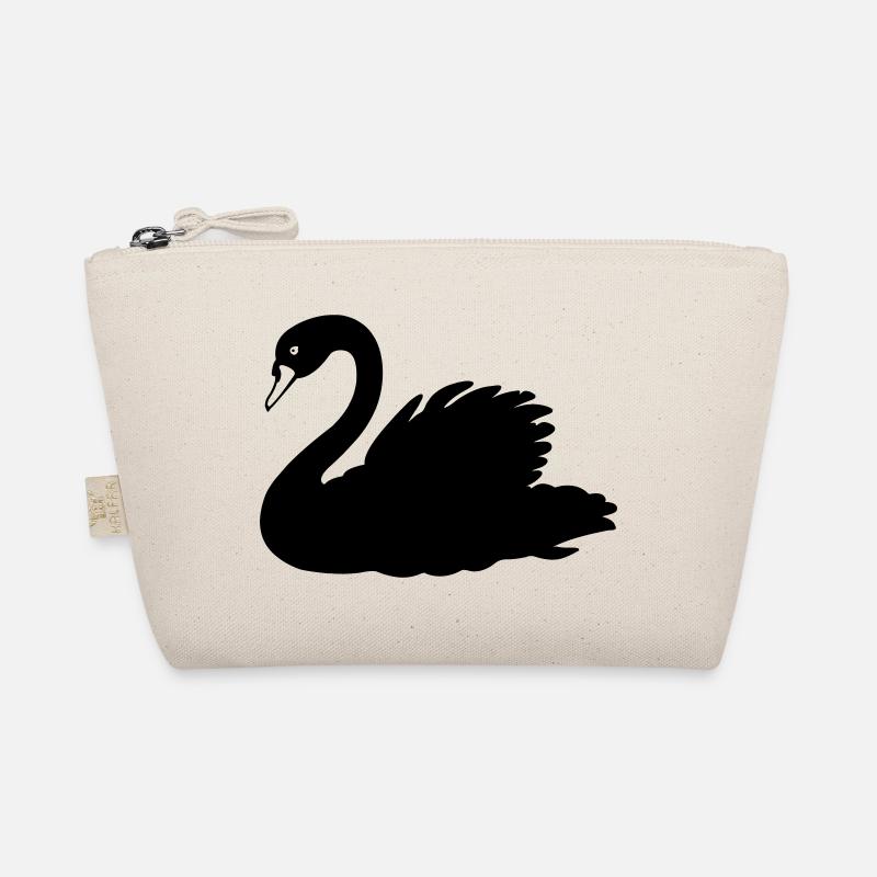 Schwarze Schwanen-Schattenfigur Bio-Täschchen