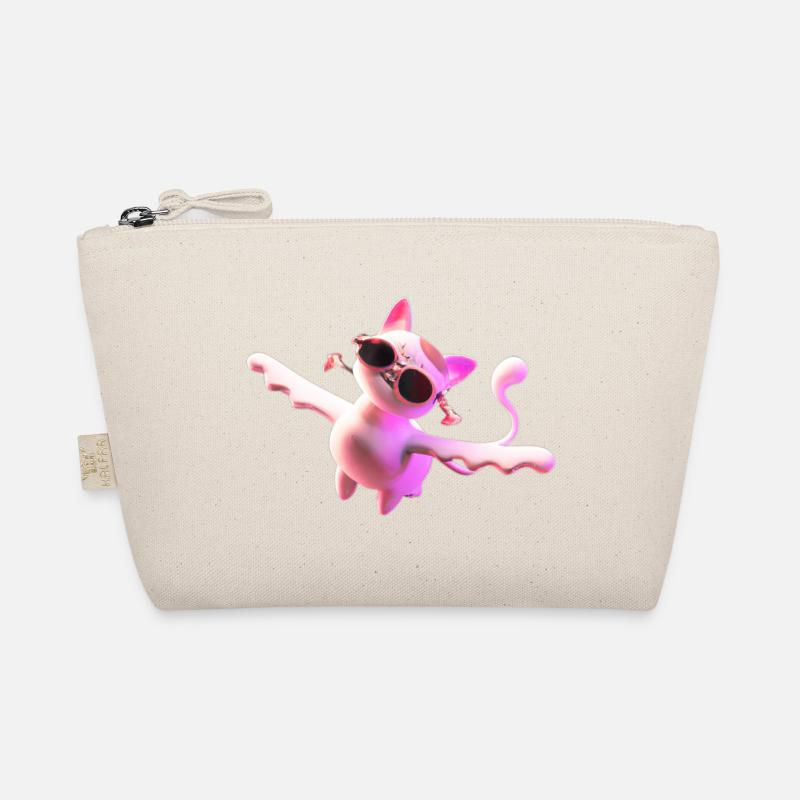 flying cat creature with sunglasses Organic Pouch