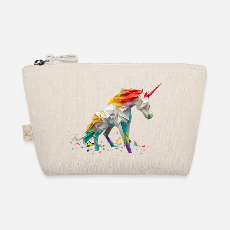 Origami Geometrie Einhorn bunt modern arty Bio-Täschchen