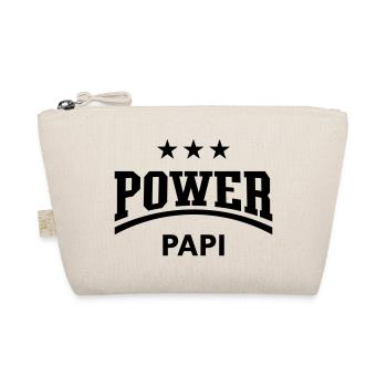 Power Papi (Papa, Vater, Vati, Vatertag / Black) - Bio-Täschchen - Natur - Vorne