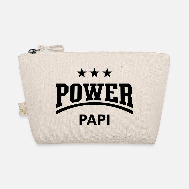 Power Papi (Papa, Vater, Vati, Vatertag / Black) Bio-Täschchen