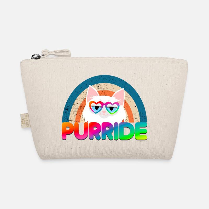 Purride Funny Cat Gay Pride Regenbogen Sonnenbrille - Bio-Täschchen - Natur