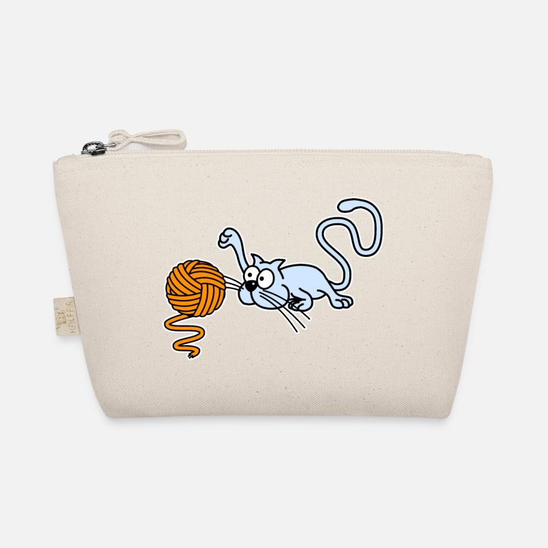 Cat playing with a ball Organic Pouch