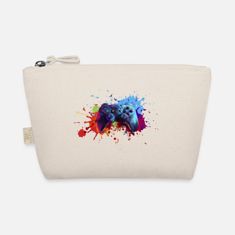 Gamepad Splash Gamer Geschenk Zocker zocken Bio-Täschchen