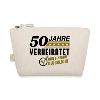 50 Jahre verheiratet (Schriftzug) - Bio-Täschchen - Natur - Vorne