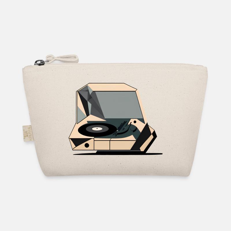 Retro Geometric Record Player Organic Pouch