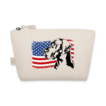 Great Dane America Flag Dogs Wilsigns - Organic Pouch - nature - Front