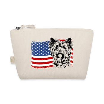 Yorkshire Terrier America Flag Patriotic Dog - Organic Pouch - nature - Front