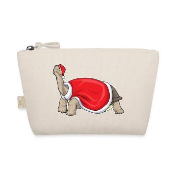 Turtle Christmas Santa Hat - Organic Pouch - nature - Front