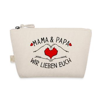 Mama und Papa wir lieben Dich - Bio-Täschchen - Natur - Vorne