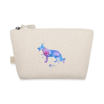 Watercolor Unicorn Look German Shepherd - Organic Pouch - nature - Front