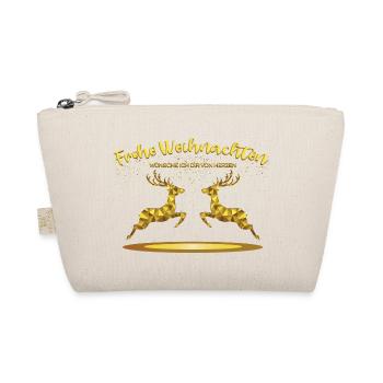 Weihnachtsmotiv mit Rentier - Bio-Täschchen - Natur - Vorne
