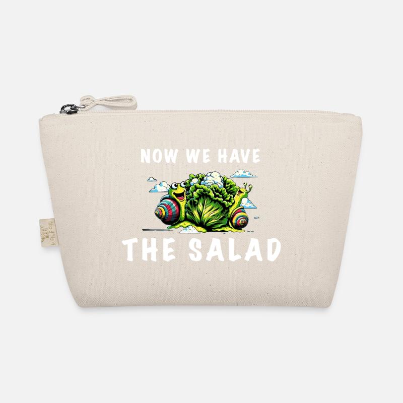 denglisch spruch now we have the salad schnecke - Bio-Täschchen - Natur