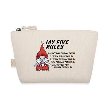 5 rules of a funny gnome - Organic Pouch - nature - Front