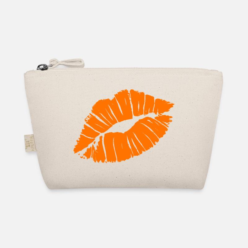 Smooch Orange Lippenstift Kuss Mark Liebe Statement Bio-Täschchen