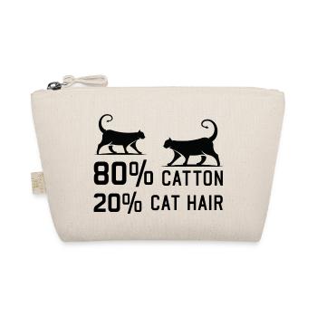 80% Cotton 20% Cat Hair funny Cats Sayings - Organic Pouch - nature - Front
