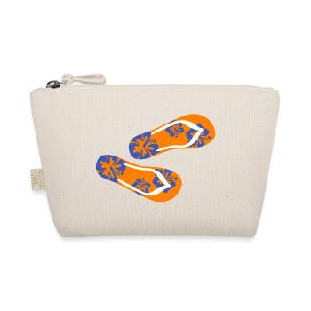 Slippers Hawaii Flip Flops Holiday Summer Flower Fun - Organic Pouch - nature - Front
