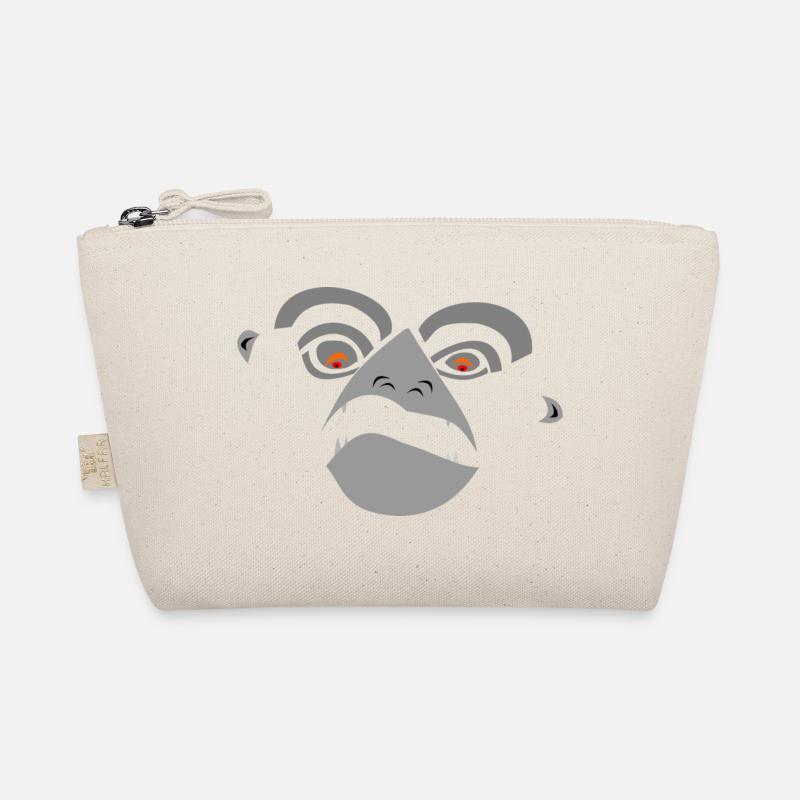 Angry and determined monkey face Organic Pouch