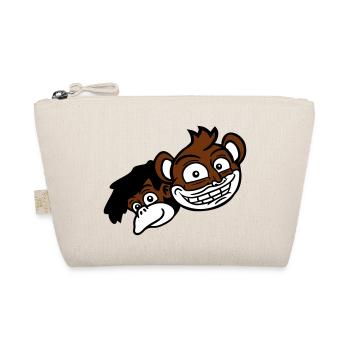2 Funny Monkey Faces Two Friends Crew Team - Organic Pouch - nature - Front