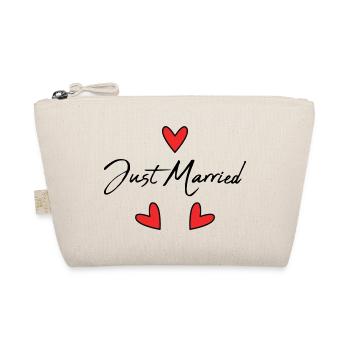 JUST MARRIED. Bachelorette party. VALENTINE'S DAY. COUPLE - Organic Pouch - nature - Front
