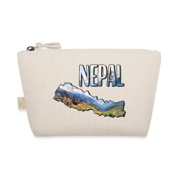 Aquarell Landkarte Nepal - Bio-Täschchen - Natur - Vorne