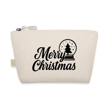 Merry Christmas Design with Christmas Ball - Organic Pouch - nature - Front