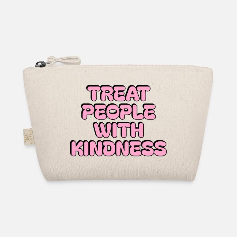 Be Kind Zitat - Behandle Menschen mit Freundlichkeit - rosa Bio-Täschchen