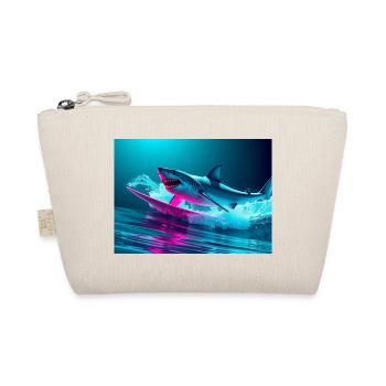 Neon Shark Sprinter Design - Organic Pouch - nature - Front