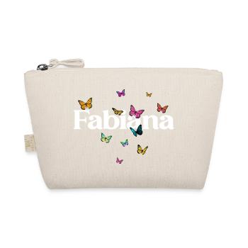 Beau prénom de fille avec des papillons FABIANA - Trousse biologique - nature - Devant