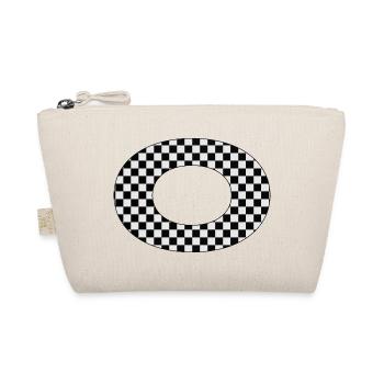 Checkered Letter O Design - Organic Pouch - nature - Front